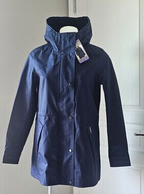 Hunter Women's Navy Water Resistant Cotton Hooded Jacket